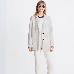 Madewell Linen Dorset Blazer in Windowpane Women’s Size Medium